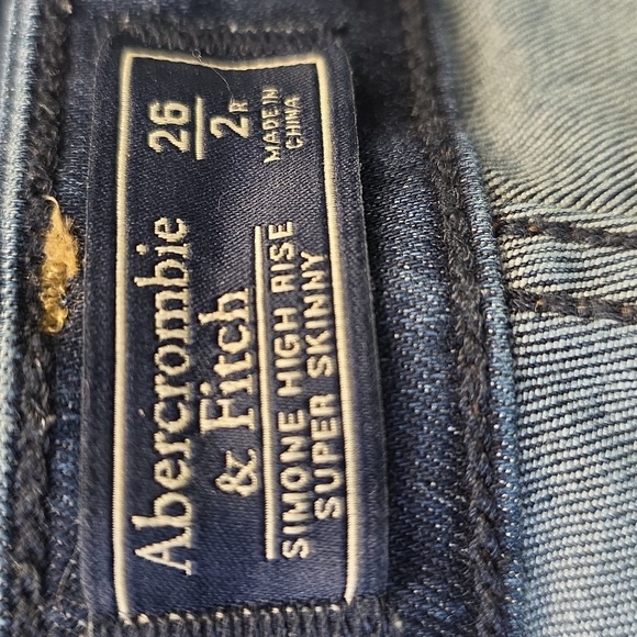Abercrombie & Fitch Simone High Rise Super Skinny 26/2 Dark Blue Jeans - Picture 5 of 14